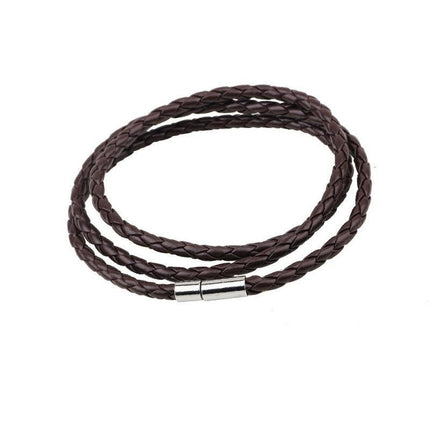 1PC New Fashion Men Women Three Laps PU Leather Bracelet Wristband Bangle Punk - Aimall
