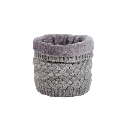 Neck Warmer Tube Winter Knitted Scarf Thermal Fleece Thicken Chunky Unisex Snood - Aimall