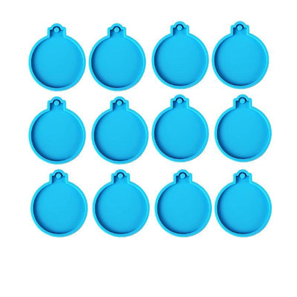 12PCS Christmas Bauble Silicone Mould Resin Mold Plain Round Circle DIY Crafts - Aimall