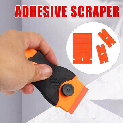 Plastic Razor Blade Paint Glue Adhesive Scraper & 10-100PCS Blades Cleaner Tools - Aimall