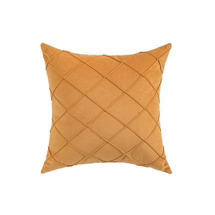 Velvet Cushion Cover Pleated Checked Plaid Plush Decorative Lounge Cushion Cover - Aimall