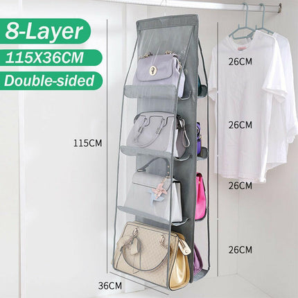 8 Pocket Double-sided Bag Handbag Storage Holder Hanging Organizer Shelf AU - Aimall