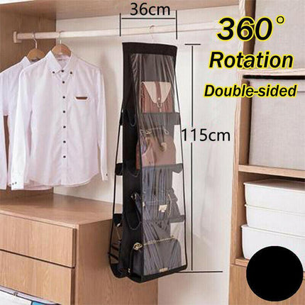 8 Pocket Double-sided Bag Handbag Storage Holder Hanging Organizer Shelf AU - Aimall