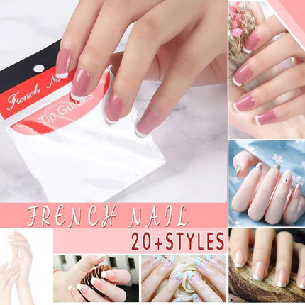 French Tip Nail Decoration Strip Sticker Stencil Guides Manicure Art AU STOCK - Aimall