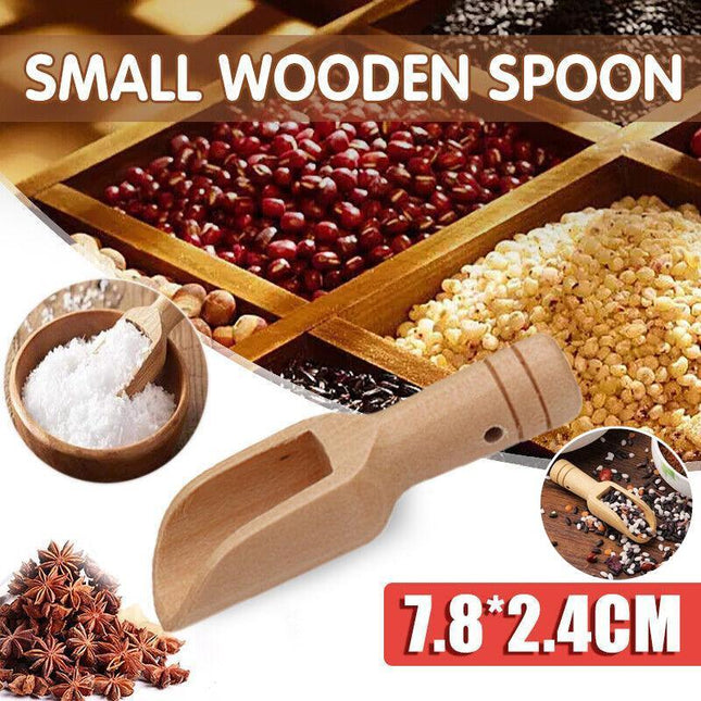1/2/4/10 PCS Wooden Small Little Mini Scoop Salt Sugar Coffee Spoon Kitchen Tool - Aimall