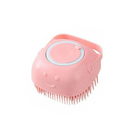 Pet Massage Bath Brush For Dog Cat Shampoo Dispenser Silicone Scrubber Wash Tool - Aimall