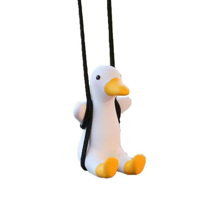 Car Pendant Cute Anime Little Duck Swing Auto Rearview Mirror Hanging Ornament - Aimall