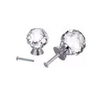 Door Knobs Handle Pull Clear Crystal Glass Knob Drawer Cabinet +Screw 30mm 40mm - Aimall