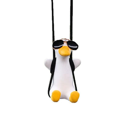 Car Pendant Cute Anime Little Duck Swing Auto Rearview Mirror Hanging Ornament - Aimall