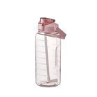 2L Water Bottle Straw Cup Motivational Drink Flask With Time Markings Sports Gym - Aimall