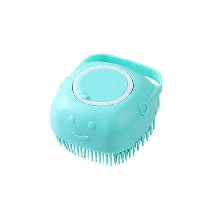 Pet Massage Bath Brush For Dog Cat Shampoo Dispenser Silicone Scrubber Wash Tool - Aimall