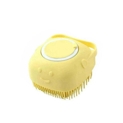 Pet Massage Bath Brush For Dog Cat Shampoo Dispenser Silicone Scrubber Wash Tool - Aimall