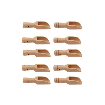 1/2/4/10 PCS Wooden Small Little Mini Scoop Salt Sugar Coffee Spoon Kitchen Tool - Aimall