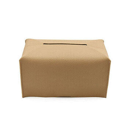 Tissue Box Dispenser Paper Storage Holder Napkin Case Organizer PU Leather Cover - Aimall
