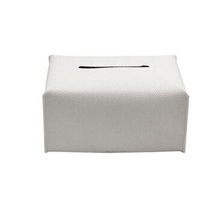 Tissue Box Dispenser Paper Storage Holder Napkin Case Organizer PU Leather Cover - Aimall