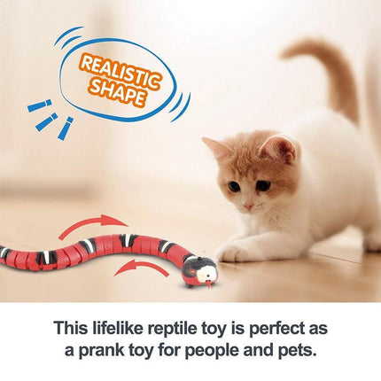 Pet Cat Toy Smart Sensing Snake Toys Cats USB Charging Electron Interactive Toy - Aimall