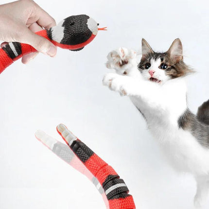 Pet Cat Toy Smart Sensing Snake Toys Cats USB Charging Electron Interactive Toy - Aimall