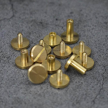 20x Belt Screw Leather Craft Chicago Nail Brass Rivets Stud Head Wallet Round - Aimall