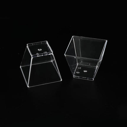 Array of Plastic Dessert Cups filled with colorful desserts.