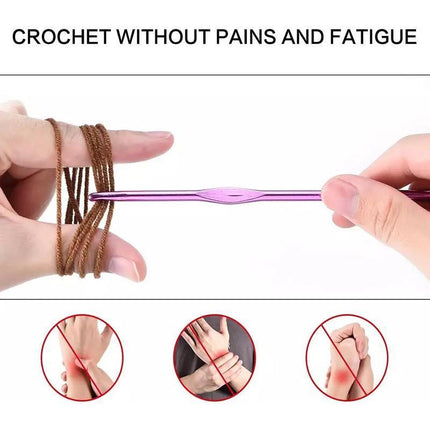 Crochet Hook Set New 22pcs Multicolour Aluminum Knit Knitting Needle Weave Craft - Aimall