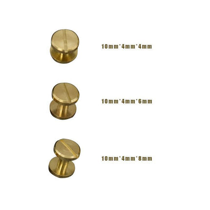 20x Belt Screw Leather Craft Chicago Nail Brass Rivets Stud Head Wallet Round - Aimall