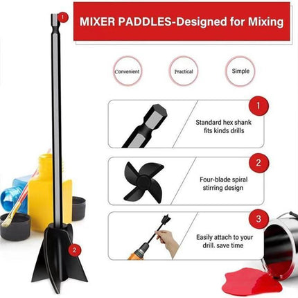 Epoxy Mixer Attachment for Drill, Reusable Paint and Resin Mixer Paddles Tool - Aimall