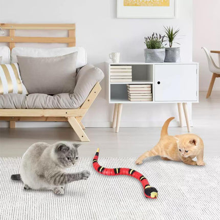 Pet Cat Toy Smart Sensing Snake Toys Cats USB Charging Electron Interactive Toy - Aimall