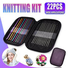 Crochet Hook Set New 22pcs Multicolour Aluminum Knit Knitting Needle Weave Craft - Aimall