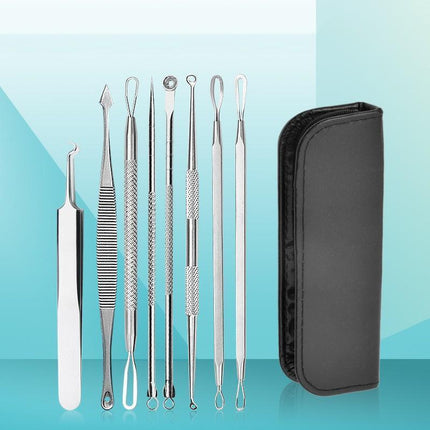 8PCS Blackhead Whitehead Pimple Spot Comedone Extractor Remover Popper Tool Kit - Aimall