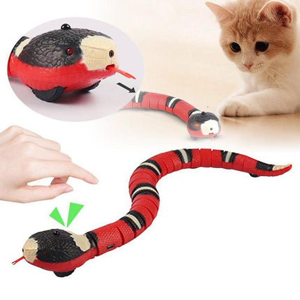 Pet Cat Toy Smart Sensing Snake Toys Cats USB Charging Electron Interactive Toy - Aimall