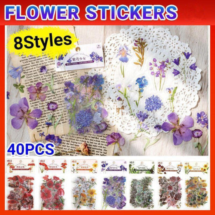 Scrapbooking Flower Stickers PET Transparent Sticker - Aimall