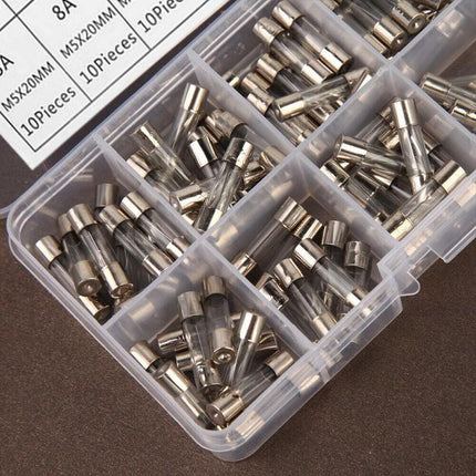 100PCS 5 x 20mm Fast Quick Blow Glass Tube Fuse Assortment Box Kit Fast-blow - Aimall