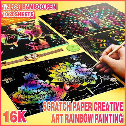 Scratch Paper DIY Sketch bamboo pen - Aimall