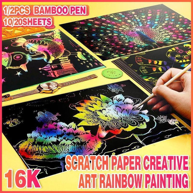 Scratch Paper DIY Sketch bamboo pen - Aimall