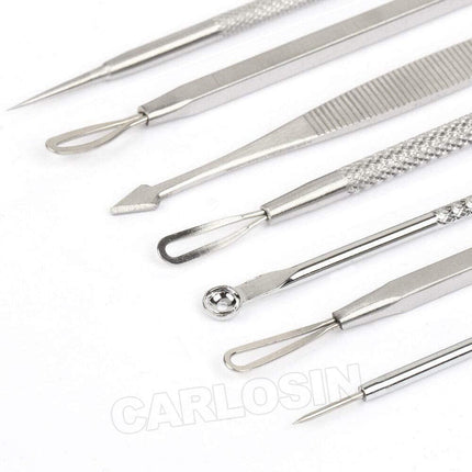 8PCS Blackhead Whitehead Pimple Spot Comedone Extractor Remover Popper Tool Kit - Aimall