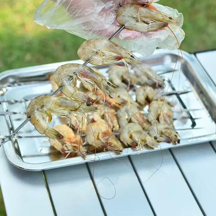 2X Stainless steel Oblong Tray Plate Serving Tray Silver Dinner Food Kitchenware - Aimall