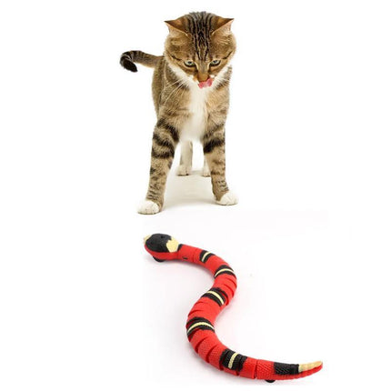 Pet Cat Toy Smart Sensing Snake Toys Cats USB Charging Electron Interactive Toy - Aimall