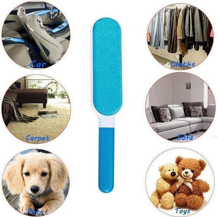 Reusable Furs Pet Hair Lint Brusher Remover Double Side Brush Self-Cleaning Base - Aimall