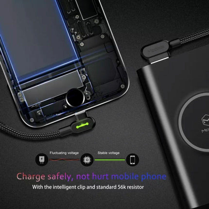 MCDODO Fast USB Cable Heavy Duty Charging Syn Charger iPhone 90 degree angle AU - Aimall