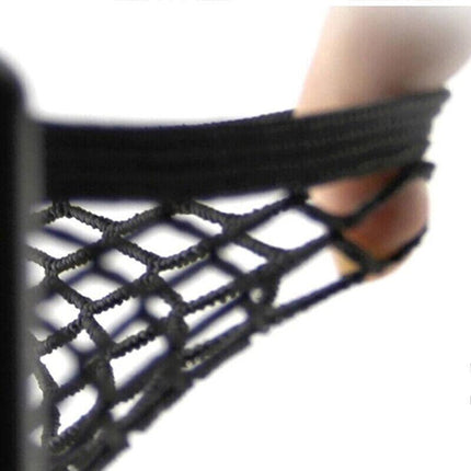 2x Medium Car Mesh Storage Holder Adhesive Net Pocket Phone Bag Card Black Truck - Aimall