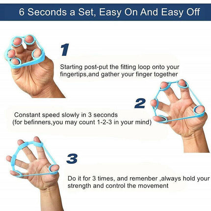 3Pcs Finger Stretcher Hand Resistance Band Grip Strength Exercise Fitness Wrist - Aimall