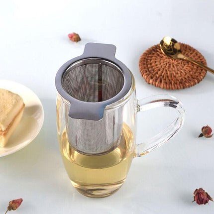 Tea Infuser with Lid Mesh Stainless Steel Metal Cup Strainer Loose Leaf Filter - Aimall