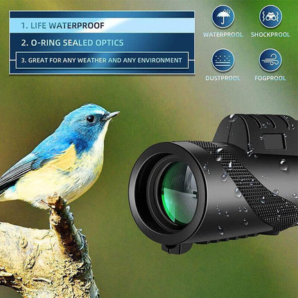 HD Portable Telescope Monocular For Travel Low Light Vision+ Phone Clip +Tripod - Aimall