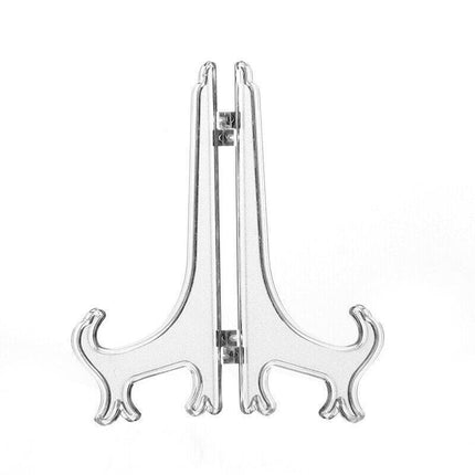 Clear Plate Display Stand Folding Picture Frame Holder Decorative Easel 3 Sizes - Aimall