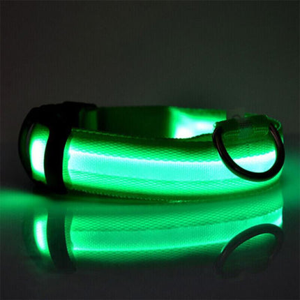 USB Rechargeable LED Dog Collar Nylon Glow Flashing Light Up Pet Safety Collars - Aimall