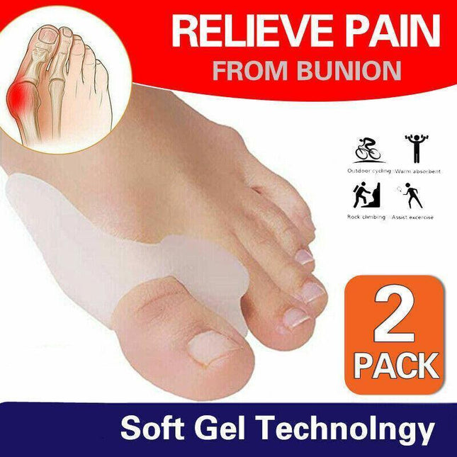 2xSilicone Gel Bunion Protector Toe Straightener Separator Alignment Pain Relief - Aimall