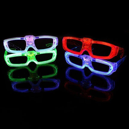 LED Glasses Light Up Shutter Shades Sunglasses Glow In The Dark Neon Party Toys - Aimall