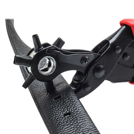 Multi-Size Revolving Leather Belt Eyelet Hole Punch Puncher Plier Craft Tool 10" - Aimall