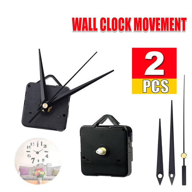 2X Silent Diy Quartz Movement Wall Clock Motor Mechanism Long Spindle Repair Kit Aimall