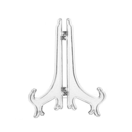 Clear Plate Display Stand Folding Picture Frame Holder Decorative Easel 3 Sizes - Aimall